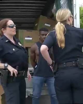 Blond mature fucking two Black suspect taken on a tough ride
