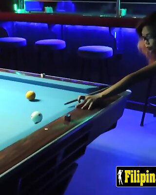 Playing pool with this Asian pole smoker turns into one of the most erotic nights for this tourist