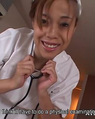 Asian nurse gives the best titty fuck to the dude