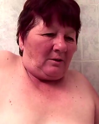 Hairy granny fucks hairy girls with peeing